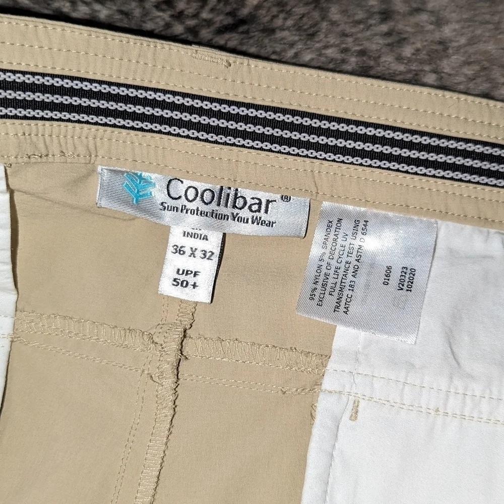 Coolibar Marco Polo Summer Casual Pants UPF 50+ Tan Mens 36